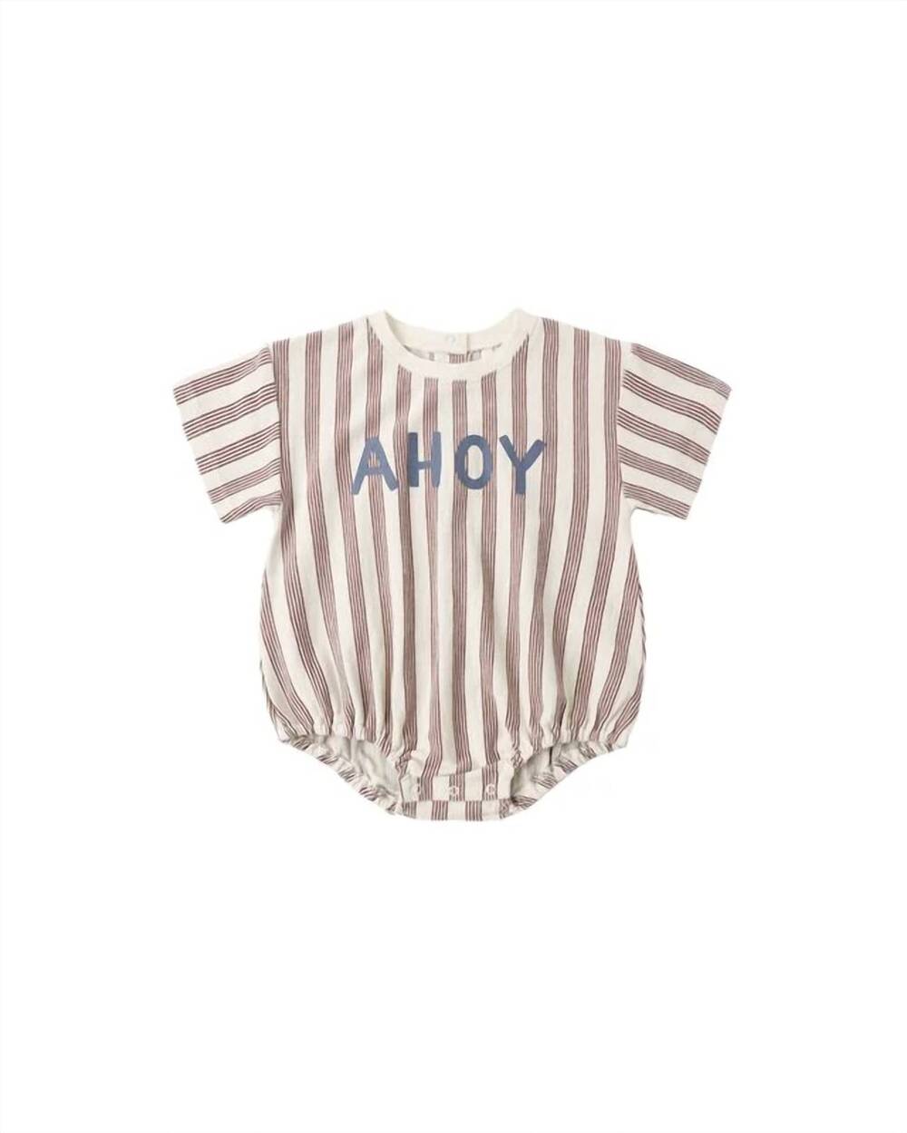 NEW RYLEE + CRU baby boys relaxed bubble romper in ahoy